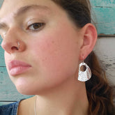 Statement beaten silver Mexican earrings